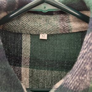 Plaid button down coat